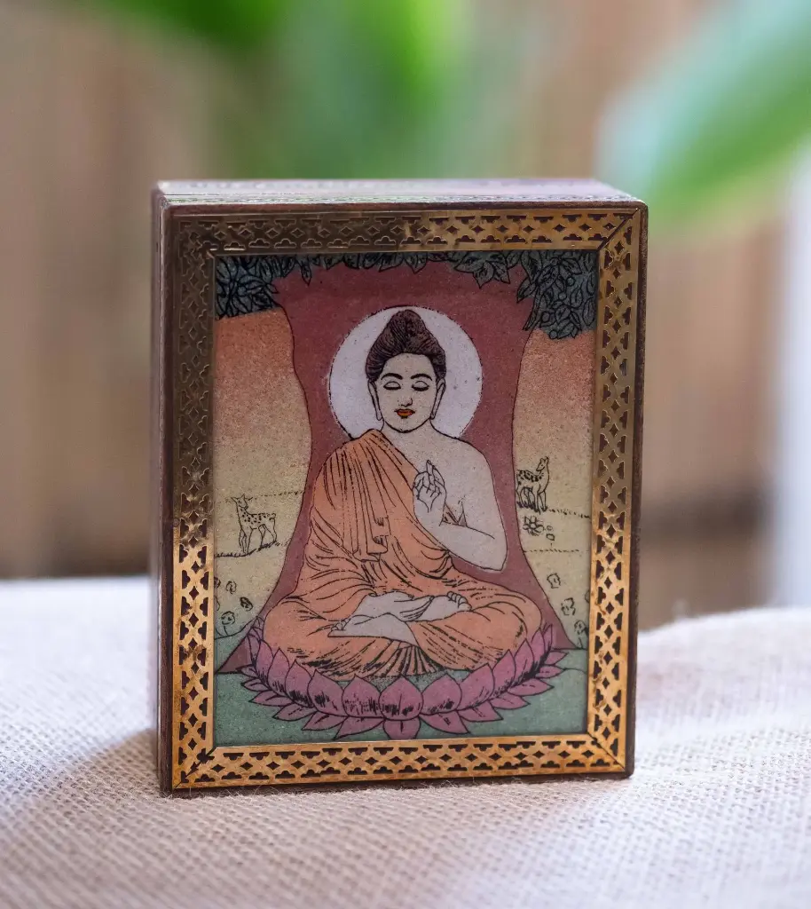 Boite à Tarot ou à bijoux Bouddha avec arbre Bodhi