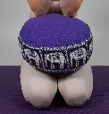 Coussin méditation violet avec éléphants