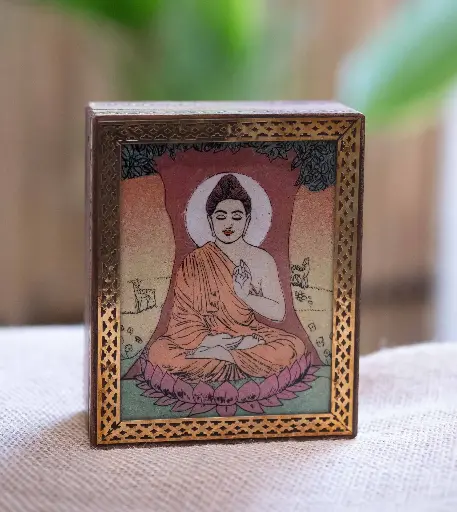 Boite à Tarot ou à bijoux Bouddha avec arbre Bodhi